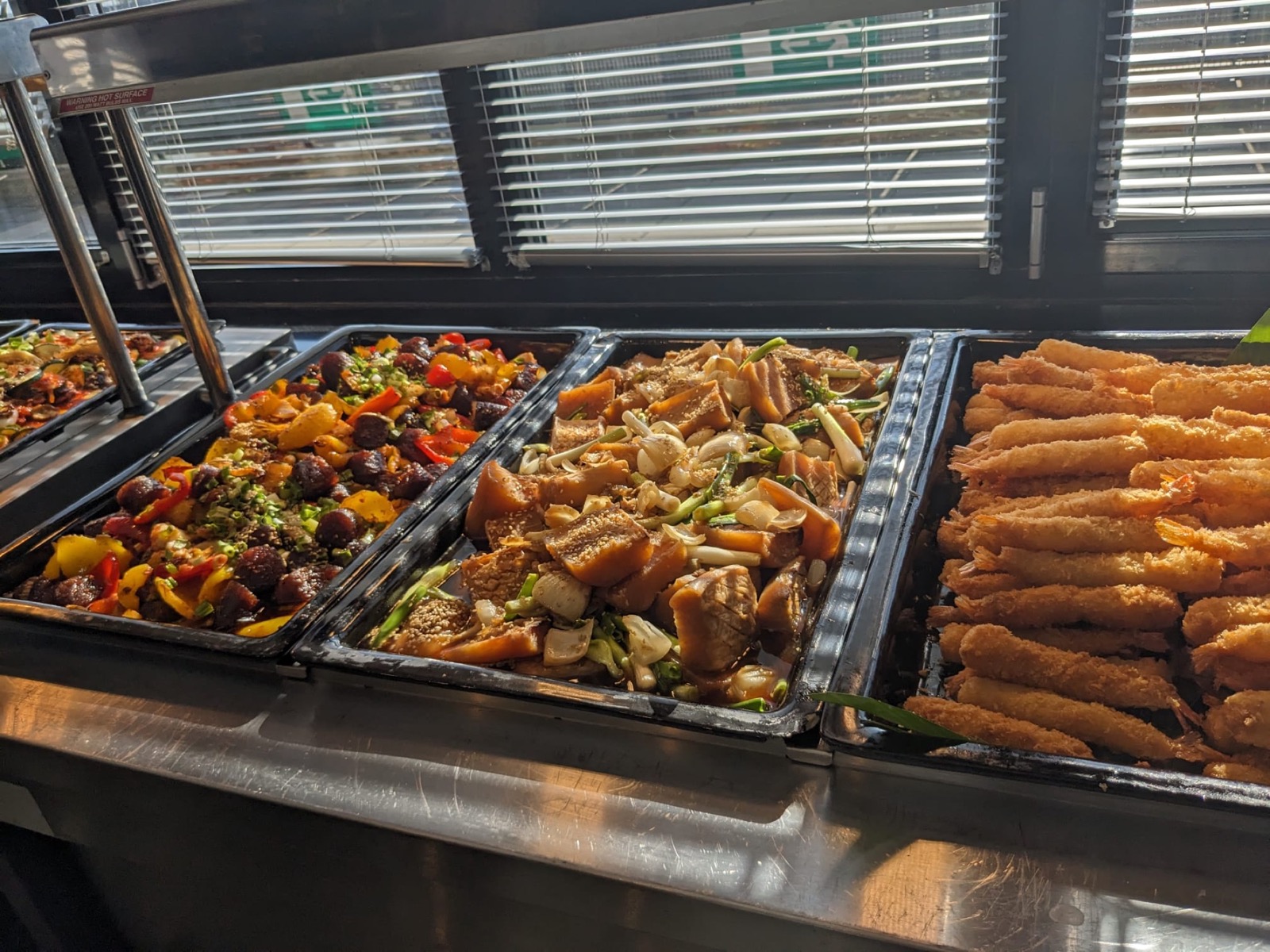 Selection of hot Korean dishes prepared for backstage service